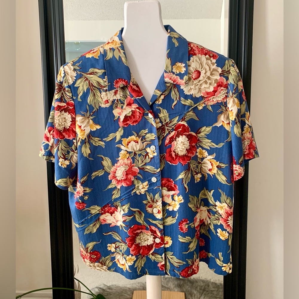 Vintage NAPA VALLEY Floral Button Down Short Sleeve Shirt